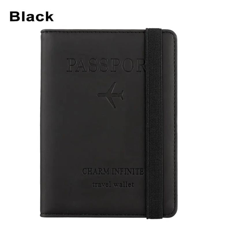 RFID Leather Passport Bag Multi-function Document Package