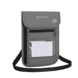 RFID Shielded Travel Passport Bag with Neck Strap