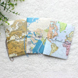 World Map Passport Cover Wallet Bag PU Leather Boarding Wallet Case