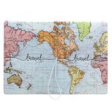 World Map Passport Cover Wallet Bag PU Leather Boarding Wallet Case