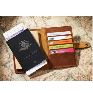 Vintage Leather Passport Cover for Men