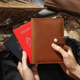 Vintage Leather Passport Cover for Men