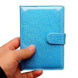 Star Glitter Passport Holder Button Leather Ticket Holder