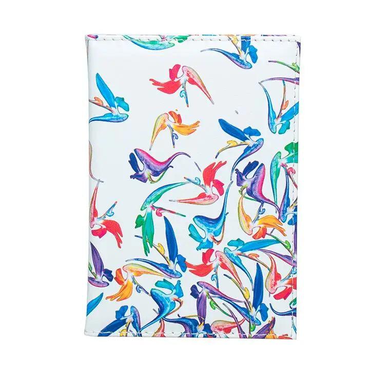 Colored Bird Passport Cover Waterproof PU Leather Holder