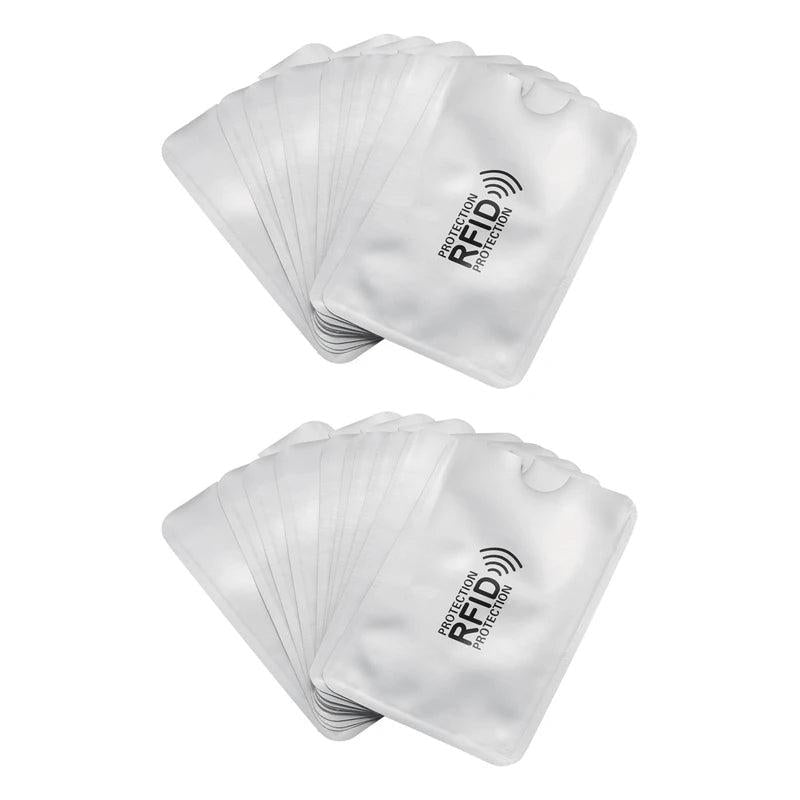 20Pcs Aluminum Foil Anti-Degaussing Card Cover RFID Shielding Bag