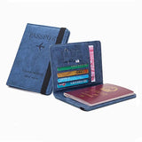 RFID Leather Passport Bag Multi-function Document Package Travel Holder