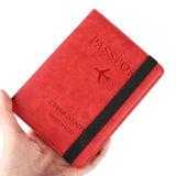 RFID Leather Passport Bag Multi-function Document Package Travel Holder