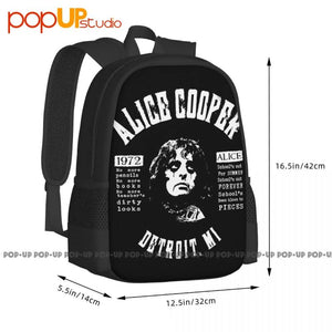 Alice Cooper Schools Out 1972 Backpack Vintage Portable