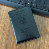 Ukraine Passport Holder Men Pu Leather Cover Travel Wallet Case (Free engraving)