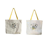 Vintage Canvas Embroidered Shoulder Bag Plaid Tote Gift