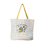 Vintage Canvas Embroidered Shoulder Bag Plaid Tote Gift