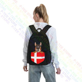 Denmark Flag Belgian Malinoi Dog In Pocket Backpack
