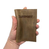 Vintage Leather Passport Cover Personalized Organizer Holder