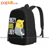 Crazy Bird Lady Cockatiel Backpack Large Capacity Travel Training Storage Bag