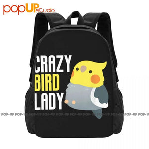 Crazy Bird Lady Cockatiel Backpack Large Capacity Travel Training Storage Bag
