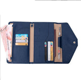Multifunctional Travel Passport Bag Leather Tri-Fold Wallet