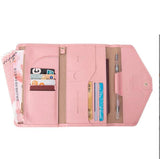 Multifunctional Travel Passport Bag Leather Tri-Fold Wallet