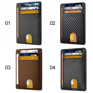 RFID Blocking Slim Leather Wallet Anti-scan Mens Wallet