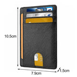 RFID Blocking Slim Leather Wallet Anti-scan Mens Wallet