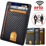 RFID Blocking Slim Leather Wallet Anti-scan Mens Wallet