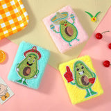 Cartoon Avocado Plush Notebook Furry Glitter Diary Line Paper Planner Organizer