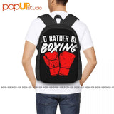 Boxing Graphic Statement Backpack with Gloves
