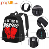 Boxing Graphic Statement Backpack with Gloves