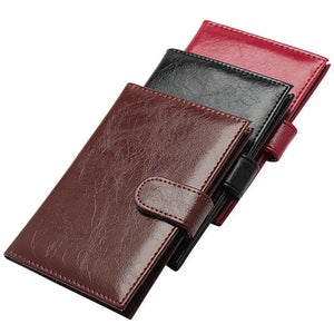 Large Capacity Buckle Passport Holder Oil Wax PU Leather Business ID Card Covers