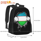 Uzbekistan Flag Backpack Large Capacity Storage Bag