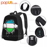 Uzbekistan Flag Backpack Large Capacity Storage Bag