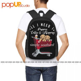Puppies Coffee Shopping Backpack Large Capacity Bookbag Schoolbag