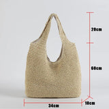 Woven Straw Beach Bag for Women Summer Travel Tote Large Cosmetic Bucket