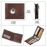 Men Leather Slim Wallet RFID Casual Money Case Wallets Compatible with Airtag