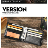 Men Leather Slim Wallet RFID Casual Money Case Wallets Compatible with Airtag
