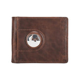 Men Leather Slim Wallet RFID Casual Money Case Wallets Compatible with Airtag