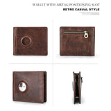Men Leather Slim Wallet RFID Casual Money Case Wallets Compatible with Airtag