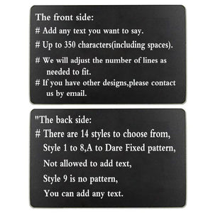 Engraved Wallet Insert Mini Love Note for Boyfriend - Permanent Engraving