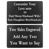 Engraved Wallet Insert Mini Love Note for Boyfriend - Permanent Engraving