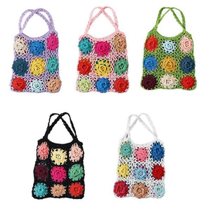 Colorful Crochet Tote Bag for Spring Fall Drop