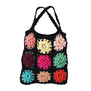 Colorful Crochet Tote Bag for Spring Fall Drop