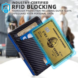 Dienqi Carbon Fiber RFID Men's Small Short Wallet
