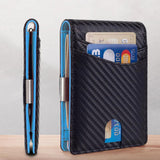 Dienqi Carbon Fiber RFID Men's Small Short Wallet