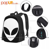 Alien Head Shirt Backpack Large Capacity Travel Beach Bag Gym Tote Bag