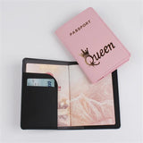 4pcs Crown Couple Passport Cover Luggage Tag PU Leather Travel Case Holder