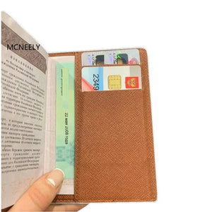 Men's Passport Bag Travel Passport Clip Pu Certificate Protective Cover