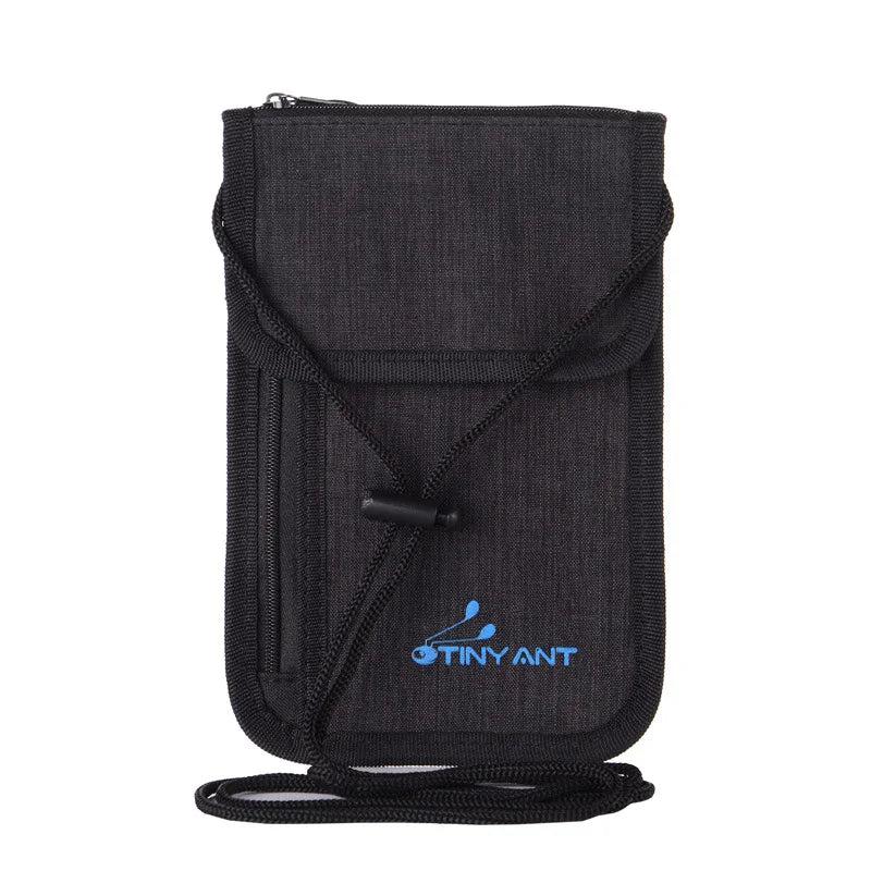 Nylon Anti-Thief Neck Stash Travel Wallet RFID Blocking