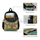 Outdoor Hiking Backpack Riding Climbing Sports Bag Folk Town Village Building Ho
