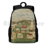 Outdoor Hiking Backpack Riding Climbing Sports Bag Folk Town Village Building Ho