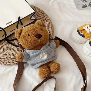 Kids Cartoon Bear Plush Shoulder Bag Soft Baby Plush Toy Girl Bag