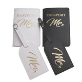 Mr Mrs Passport Cover Luggage Tag Set AN28